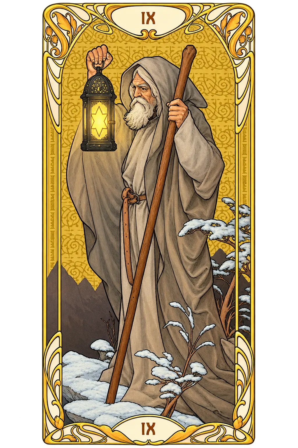 Golden Art Nouveau Tarot — back